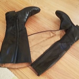 Women's Black Leather Tall Boots 7 Great Condition